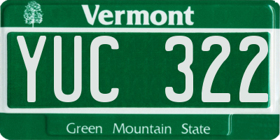 VT license plate YUC322