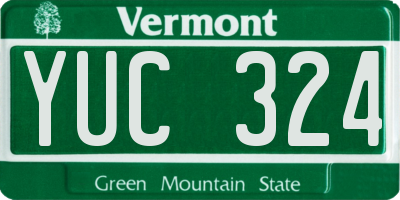 VT license plate YUC324