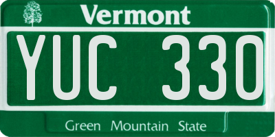 VT license plate YUC330