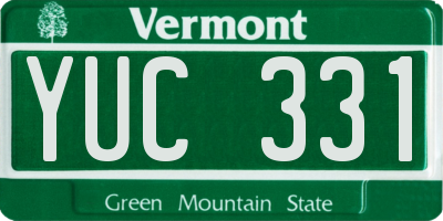 VT license plate YUC331