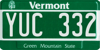 VT license plate YUC332