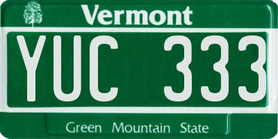 VT license plate YUC333