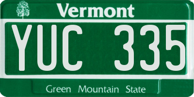 VT license plate YUC335