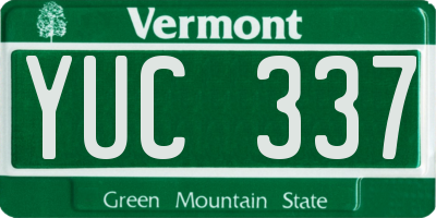 VT license plate YUC337