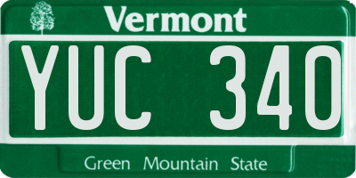 VT license plate YUC340