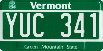 VT license plate YUC341
