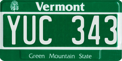 VT license plate YUC343