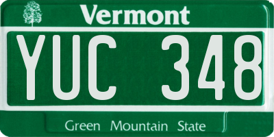 VT license plate YUC348