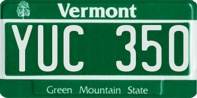 VT license plate YUC350