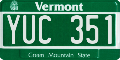 VT license plate YUC351