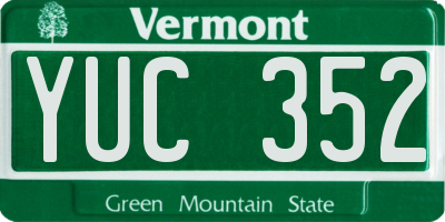 VT license plate YUC352