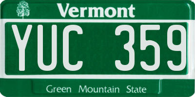 VT license plate YUC359