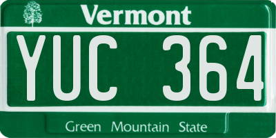 VT license plate YUC364