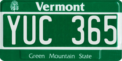 VT license plate YUC365