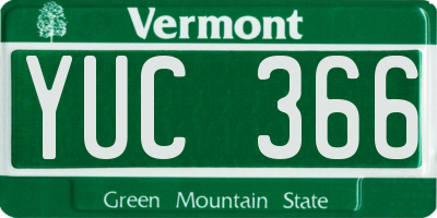 VT license plate YUC366