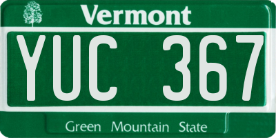 VT license plate YUC367