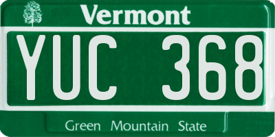 VT license plate YUC368