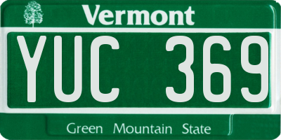 VT license plate YUC369