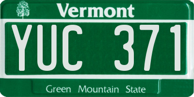 VT license plate YUC371