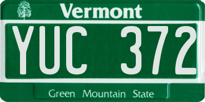 VT license plate YUC372