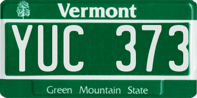 VT license plate YUC373