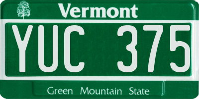 VT license plate YUC375