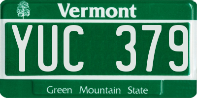 VT license plate YUC379