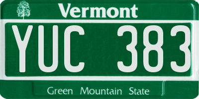 VT license plate YUC383