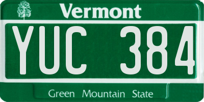 VT license plate YUC384
