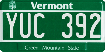 VT license plate YUC392