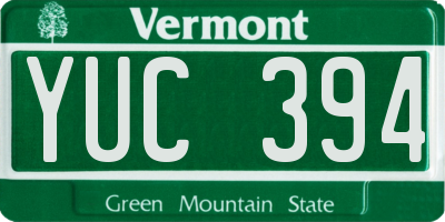 VT license plate YUC394