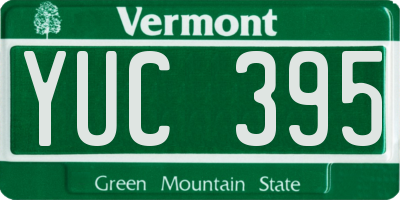 VT license plate YUC395