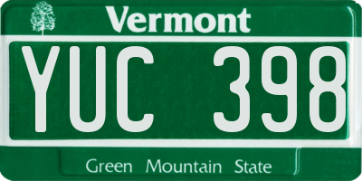 VT license plate YUC398