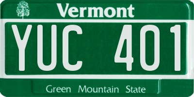 VT license plate YUC401