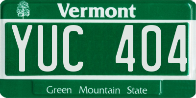 VT license plate YUC404