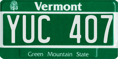 VT license plate YUC407