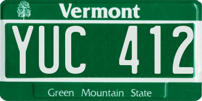 VT license plate YUC412
