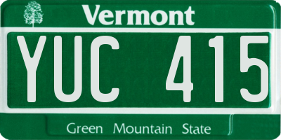 VT license plate YUC415