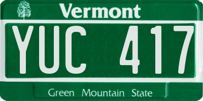 VT license plate YUC417