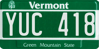 VT license plate YUC418