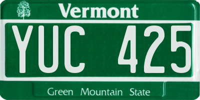 VT license plate YUC425