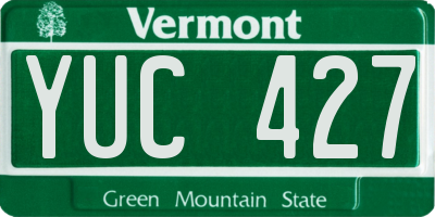 VT license plate YUC427