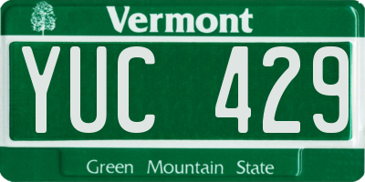 VT license plate YUC429