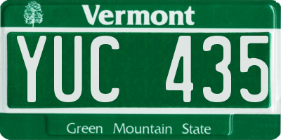 VT license plate YUC435