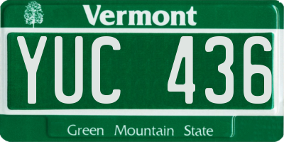 VT license plate YUC436