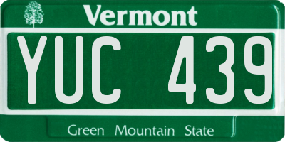 VT license plate YUC439