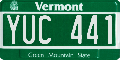 VT license plate YUC441