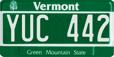 VT license plate YUC442
