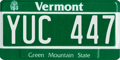 VT license plate YUC447