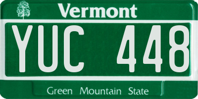 VT license plate YUC448